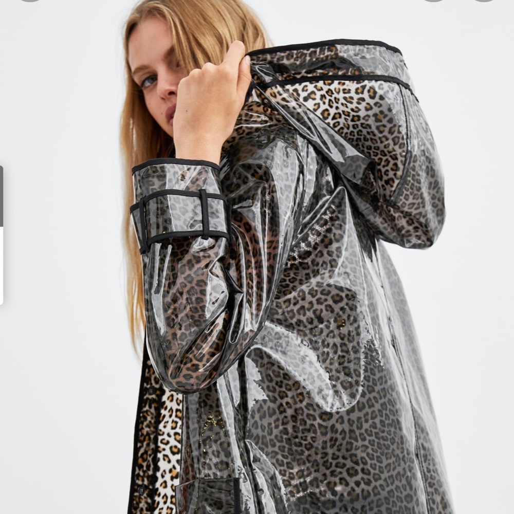 Zara Semi-Transparent Leopard Rain Coat S-M